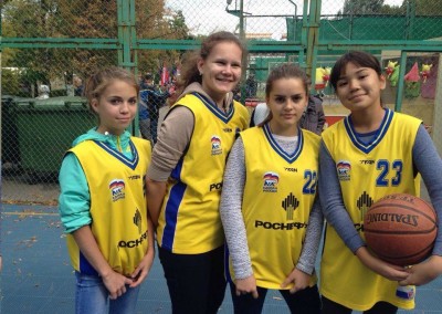 команда девушек по стритболу